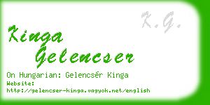 kinga gelencser business card